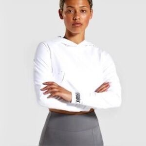 GYMSHARK Woman’s  White Non Stop Cropped Hoodie Size S